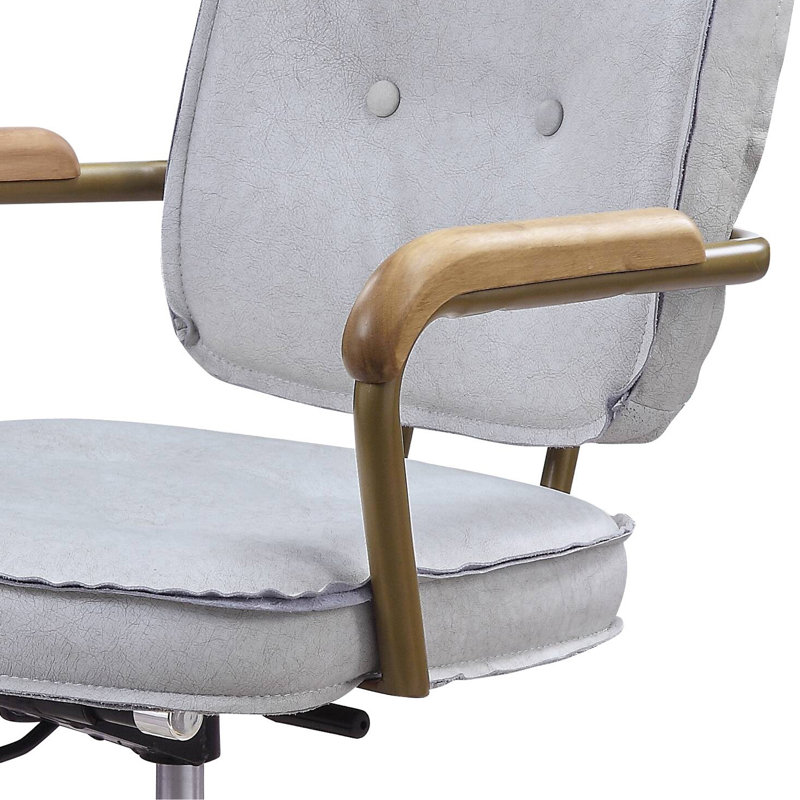 Chaise de bureau Siecross, Blanc antique/gris