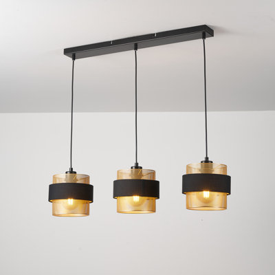 3 - Light Matte Black Drum Pendant