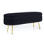 Banc de rangement repose-pieds ovale en flanelle avec pieds en métal-1973081000