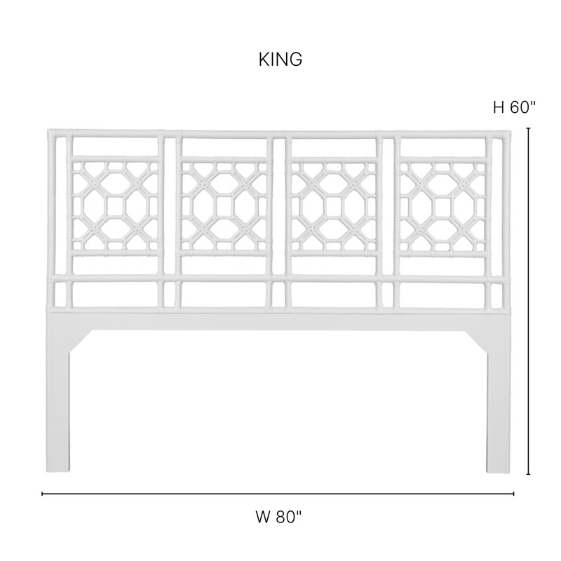 Rattan Open-Frame Headboard, King, Black