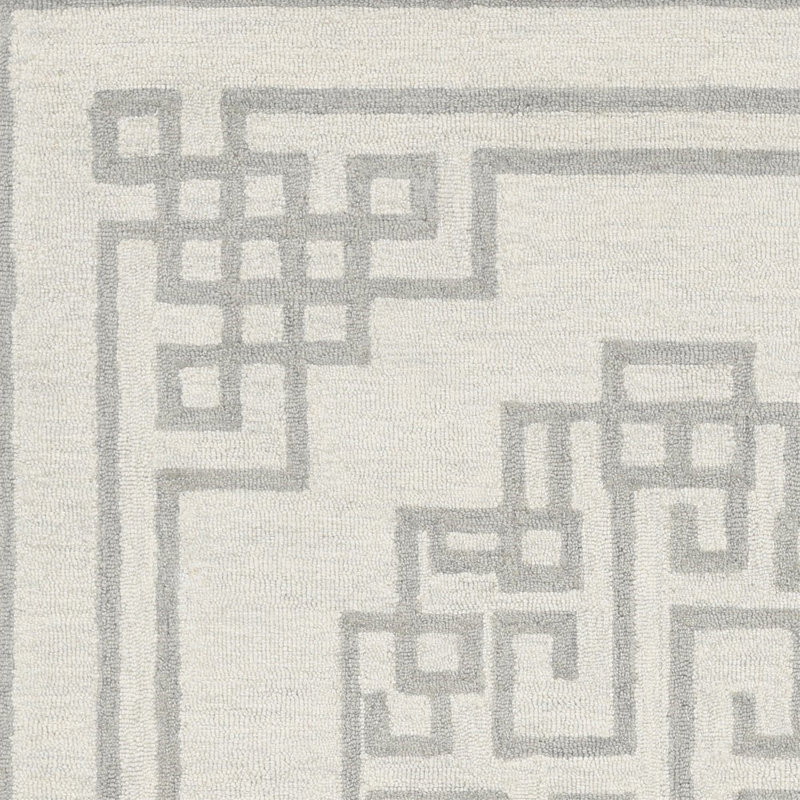 Tapis oriental en laine touffeté à la main Araban, Rectangle 2 pi 7 po x 4 pi 5 po, Ivoire / Gris