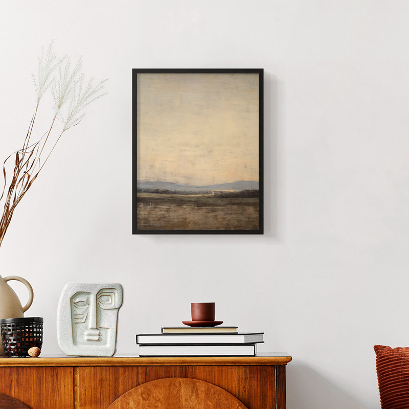 Paysage rétro, impression encadrée XX, Noir, H 10 po x l 8 po