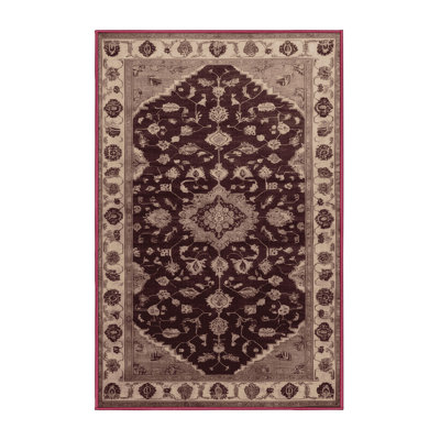 Machine Washable Overdyed Brown Area Rug