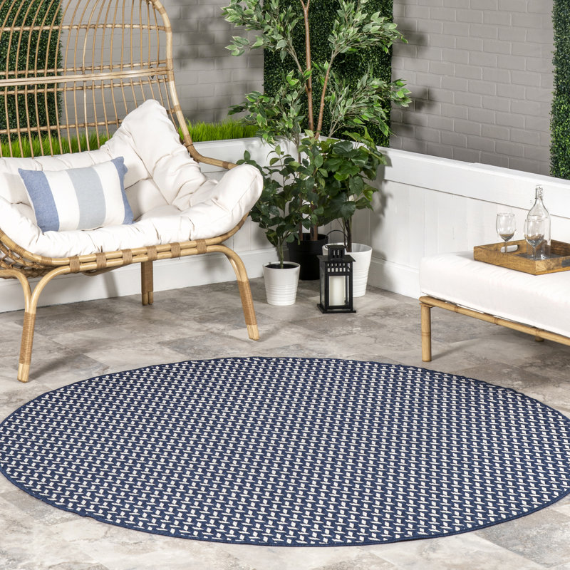 Tapis d'intérieur / extérieur Malaya, Rond 8 pi, Marine