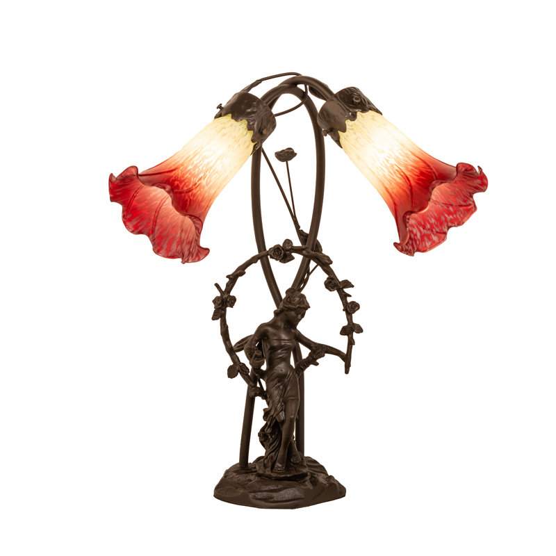 Diop Table Lamp, White/Red