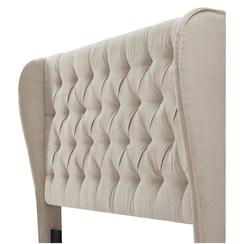 Upholstered Wingback Headboard, Queen, Dusty Mauve