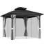 Pavillon de jardin extérieur en aluminium 10 pi x 10 pi, gris clair-120194527
