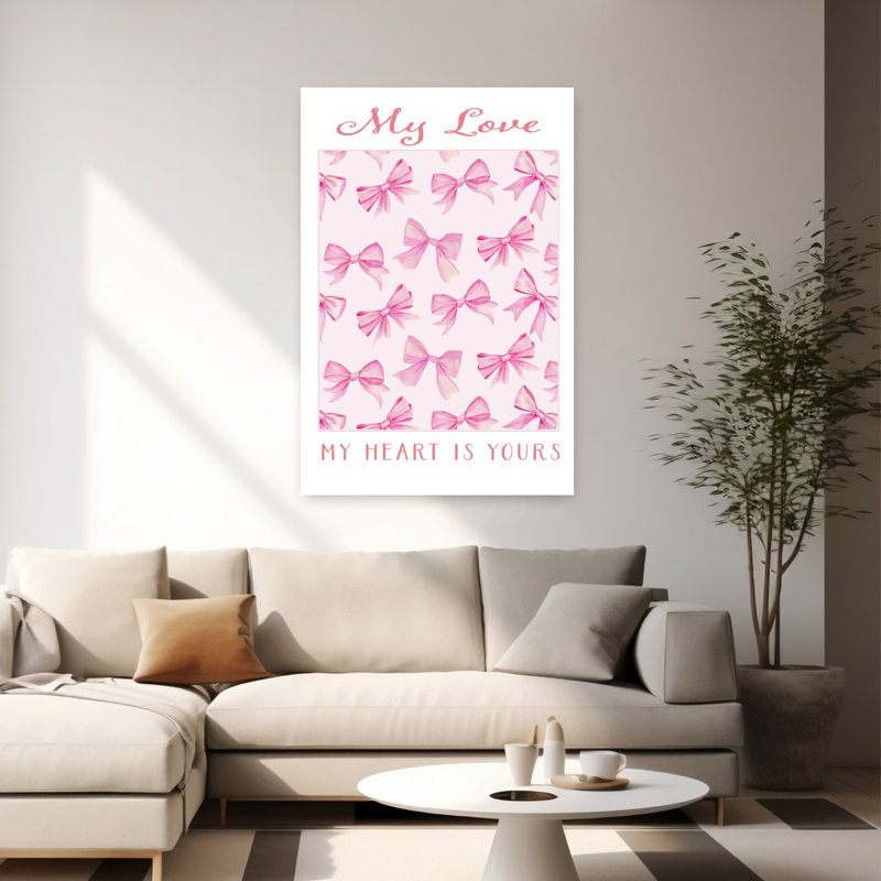 Art contemporain abstrait mural fantaisiste romantique, H 60 po x l 40 po