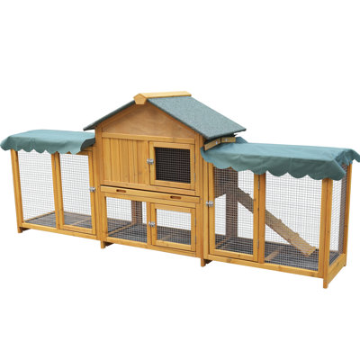 Cage à lapin très grande 82 pouces pour l'extérieur, facile à assembler et stable, avec plateau de nettoyage et toit imperméable pour petits et moyens