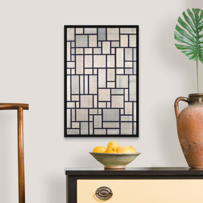 "Composition with Grid 2" par Piet Mondrian - reproduction d'art sur toile