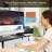 Dual-Monitor-Stand-Riser-For-Desk Adjustable Length 32-40 Inch,Large Desktop Computer Monitor Riser For 2 Screens,Desk Shelf Organizer Riser Stand For Computer/Laptop/PC/Printer/TV Black