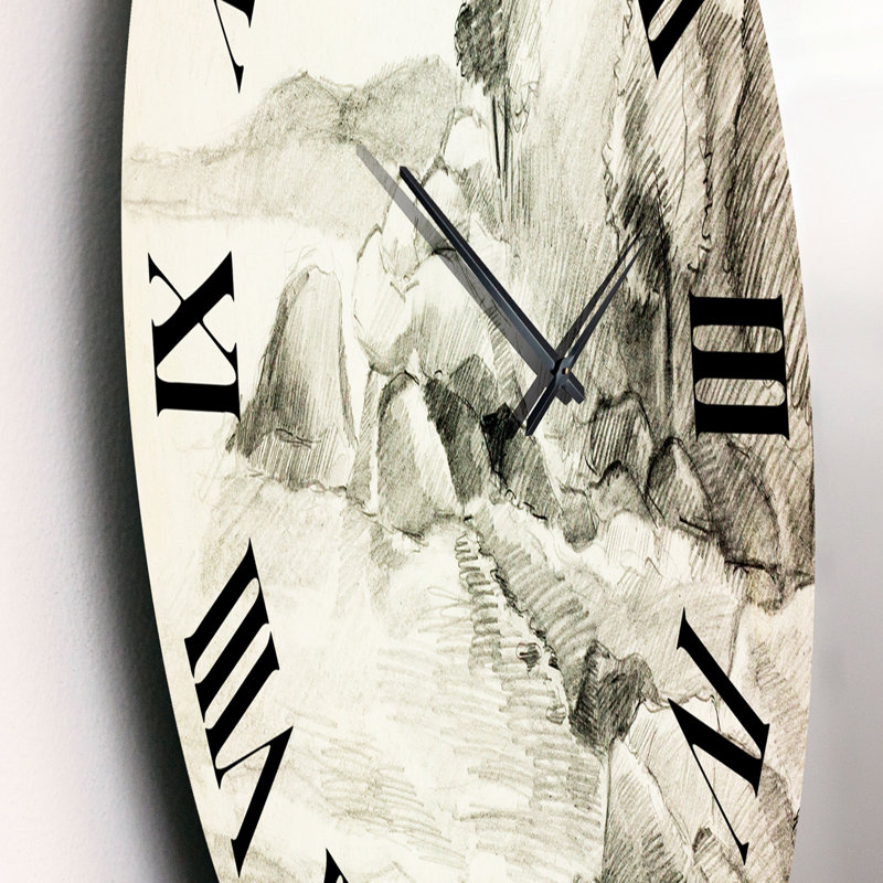 Horloge murale nautique et côtière monochrome Lake Shore, Petit