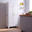 Armoire de rangement en acier blanc avec portes et cloisons amovibles-836679179