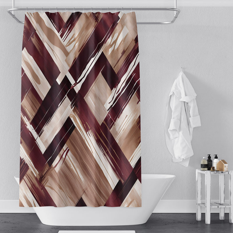 Rideau de douche abstrait Dokken, H 72 po x l 70 po