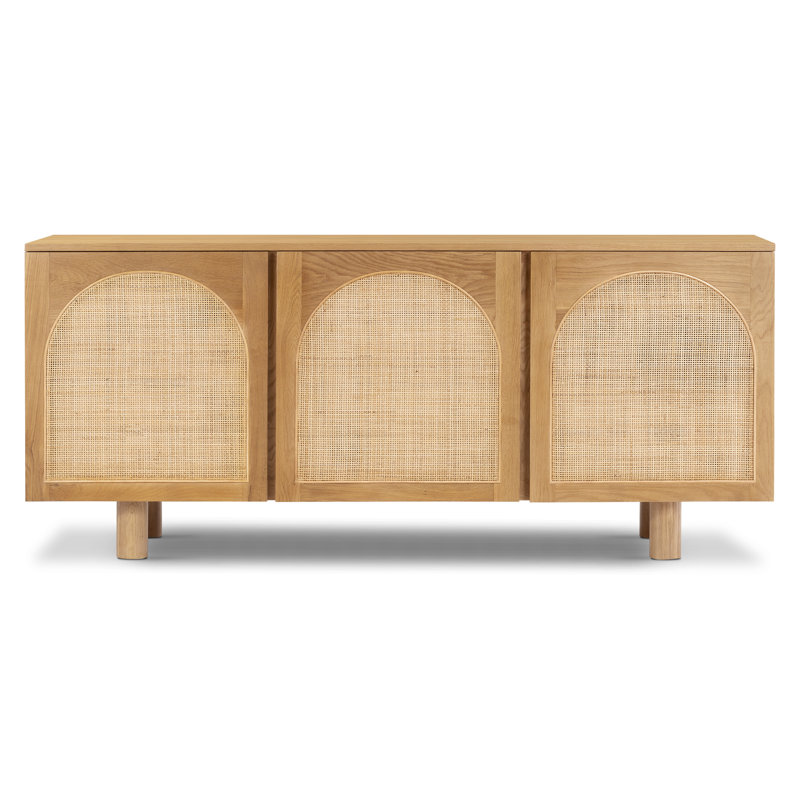 Archi 70" Oak Sideboard with Natural Cane Webbing, Natural