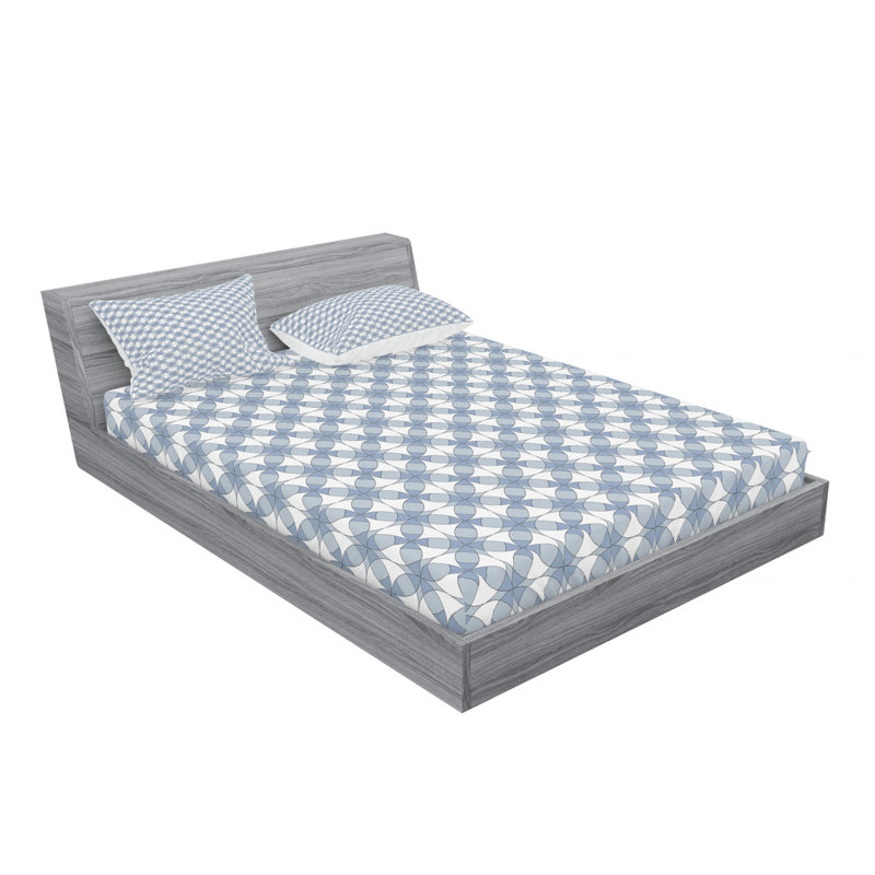Microfiber Sheet Set, Queen Sheet Set with Fitted Sheet, Entwined Complex Optical Geometric