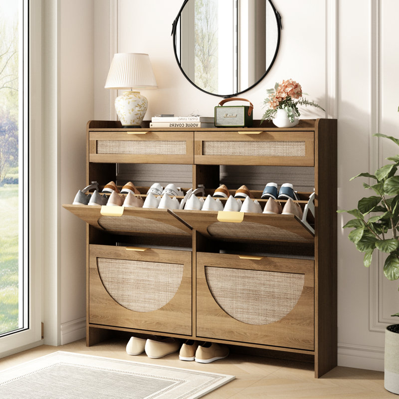 Armoire de rangement pour chaussures Anteus, Bois naturel