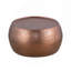 Table basse, moderne en aluminium rond contemporain de 32 po, table de ferme avec cuivre martelé à la main brillant antique