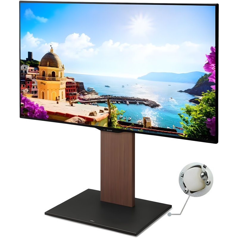 Universal Rolling TV Stand With Concealed Wheels, Adjustable Height, Slim Design, And Built-In Cable Management For 32-60 Inch Tvs