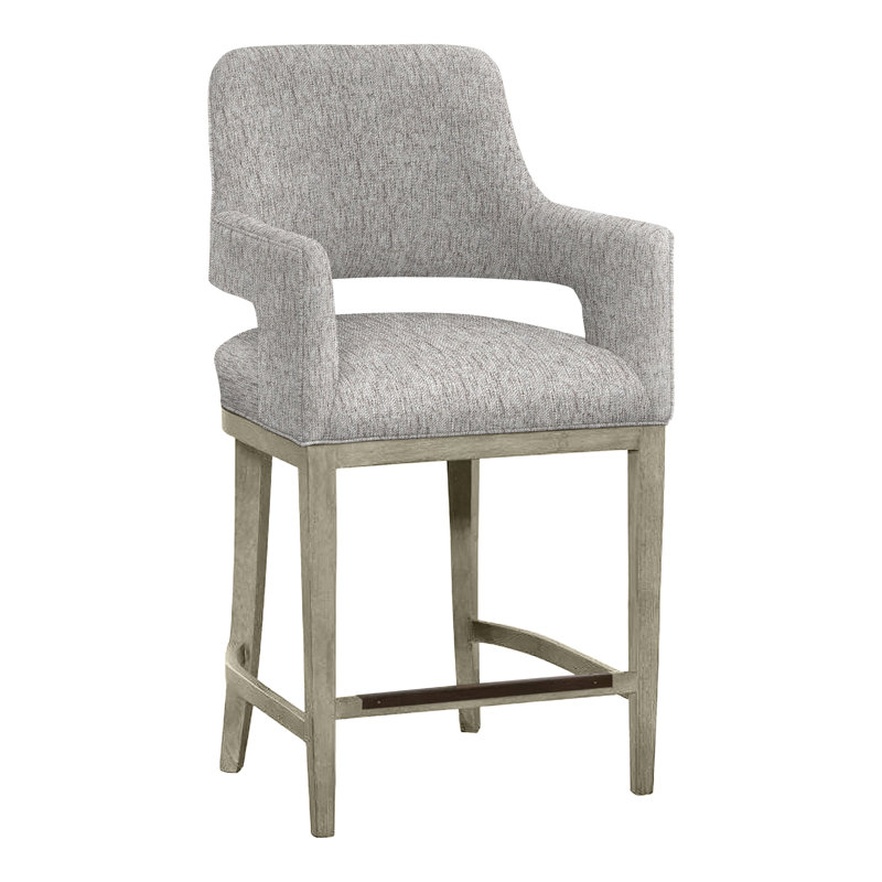 Tabouret de bar et de comptoir Josie, Amande chamois, Fumée 9508, Tabouret de comptoir (siège d'une hauteur de 26,5