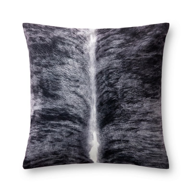 Animal Print Throw Pillow, Down, Charcoal
