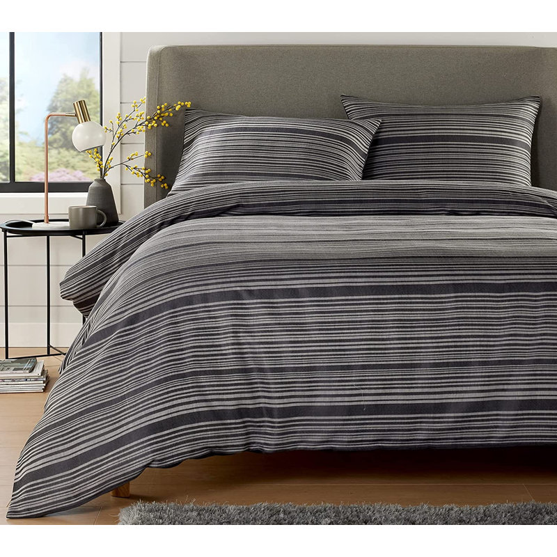 Polyester No Pattern Duvet Cover Set with Pillowcases, Kingsize Duvet Cover Set + 2 Pillowcases, Grey
