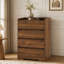 Commode 4 tiroirs, commode sans poignée, commode pour chambre à coucher 100% imperméable, armoire en bois moderne avec cadre robuste pour le salon, l'entrée, la chambre à coucher, le couloir, le bureau-132904251