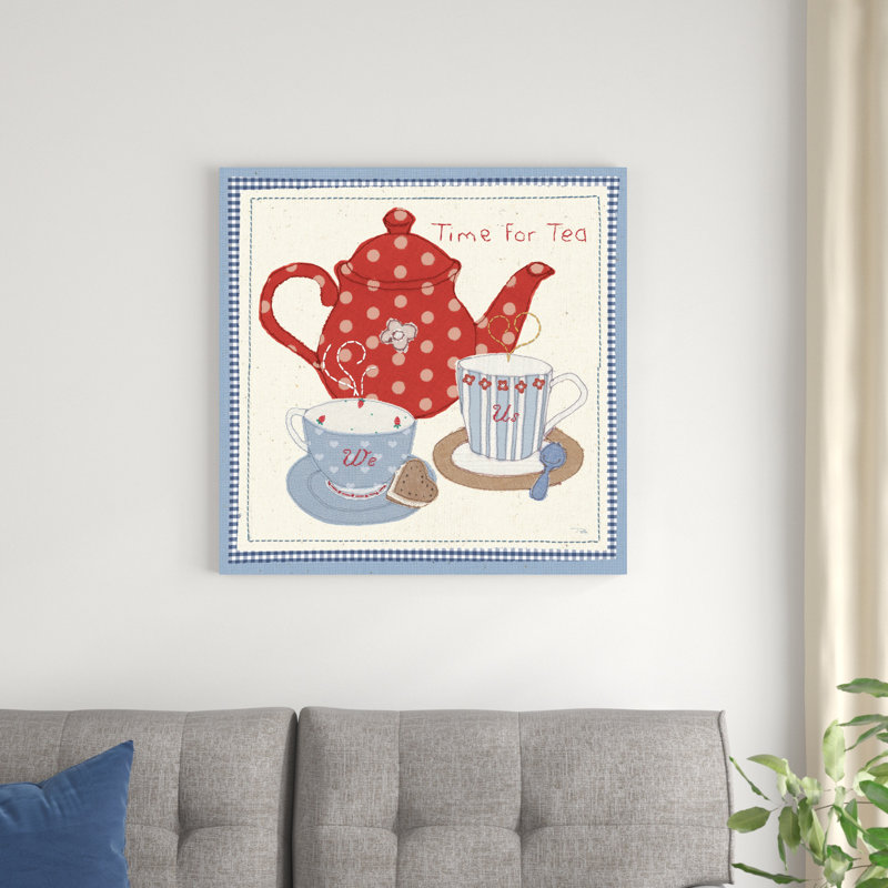 «Tea Time II» par Pela Studio - peinture sur toile tendue, H 30 po x l 30 po