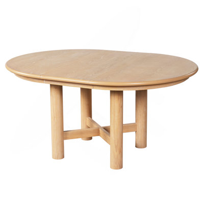 Wood Extendable Oval Dining Table, 47" to 63" with 16" Removable Leaf, Solid Wood Legs, Seats 4-6 People for Dining Room & Kitchen