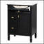 Meuble-lavabo autoportant de 24 po avec lavabo, bois massif et panneau de fibres à densité moyenne, tiroir rabattable, deux tiroirs standard, tablette réglable, finition noire