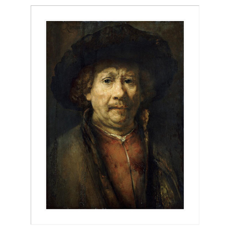 Autoportrait par Rembrandt van Rijn - Estampe numérique encadrée, H 41,5 po x l 32,35 po