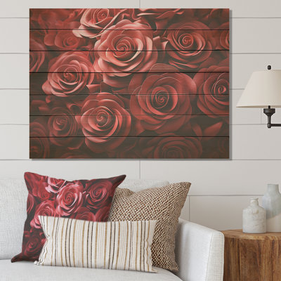 Rose rouge classique Reson I - Roses sur bois