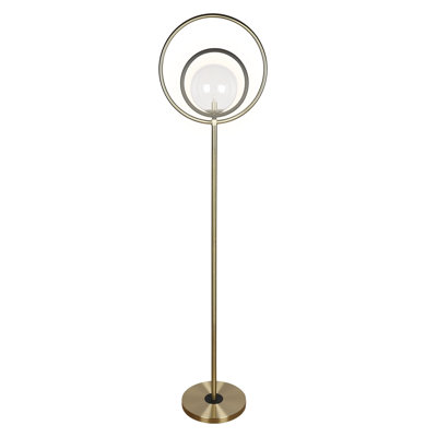 Eclipse Aura Metal Floor Lamp - Matte Black & Soft Gold - Clear Glass