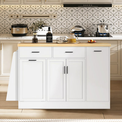 Chariot de cuisine sur roulettes pour îlot de cuisine 48,8 po