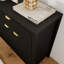 Buffet de rangement en bois avec portes à motif de vagues, 55 po, tablettes et tiroirs réglables, style moderne luxueux-371471698