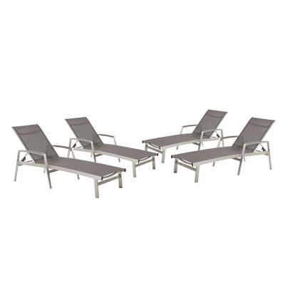 Yasmina Outdoor Metal Chaise Lounge Set