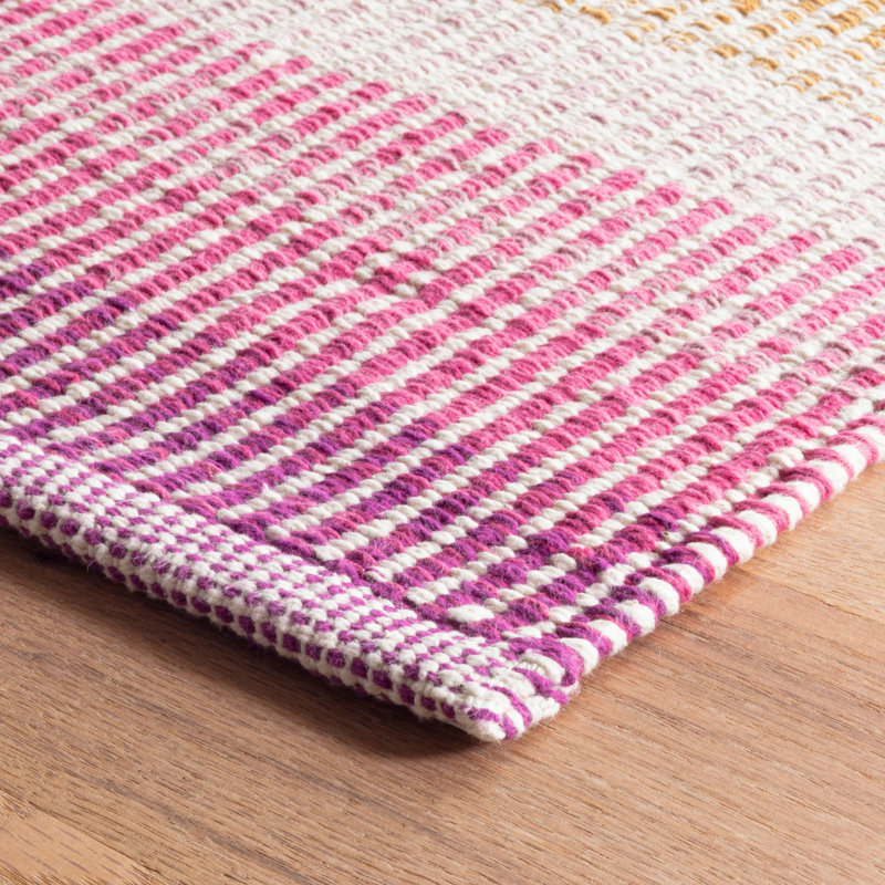 Watercolor Horizon Handwoven Cotton Rug, Rectangle 5' x 8'