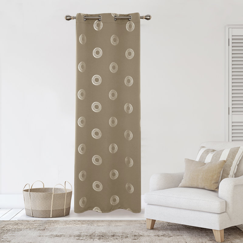 Gudelia Room Darkening Curtain Single Panel, 42" W x 54" L, Khaki
