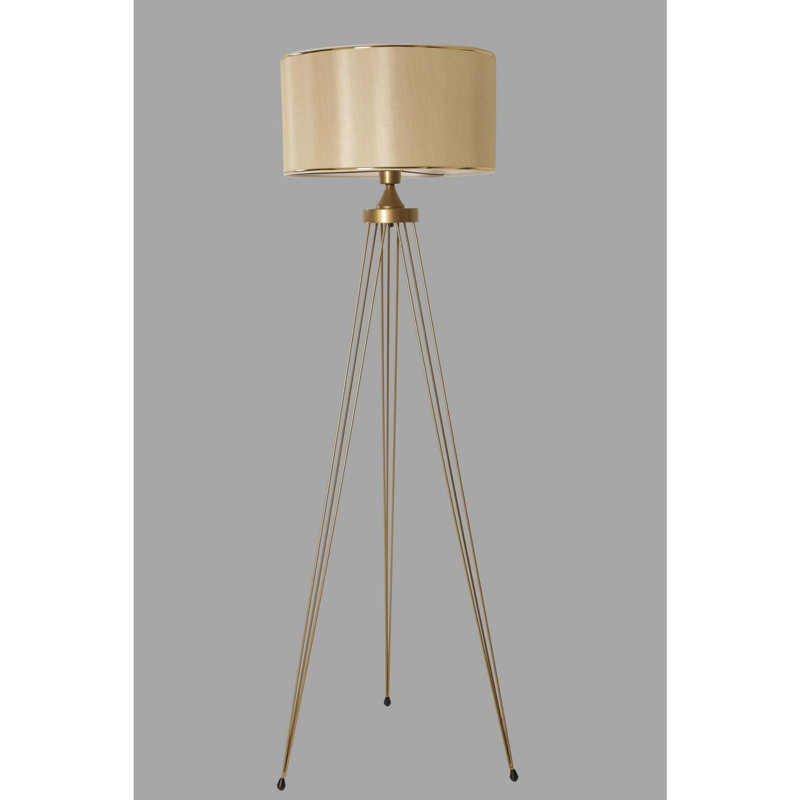 Luro Elegant Copper Floor Lamp, 61.0 inches Tall | 100% Metal Construction, Tumbled Coating, E 27 Socket (Max 60 W) | On/Off Switch Button on Cable | Perfect for Living Room, Bedroom & Office Decor