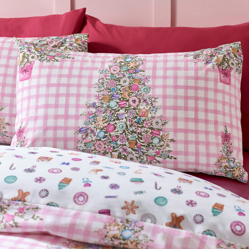 Christmas Sweets and Treats Reversible Duvet Cover Set, Double Duvet Cover + 2 Standard Pillowcases