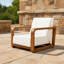 Chaise longue d'extérieur surdimensionnée avec coussin épais toutes saisons, structure en bois massif durable, fauteuil à assise profonde