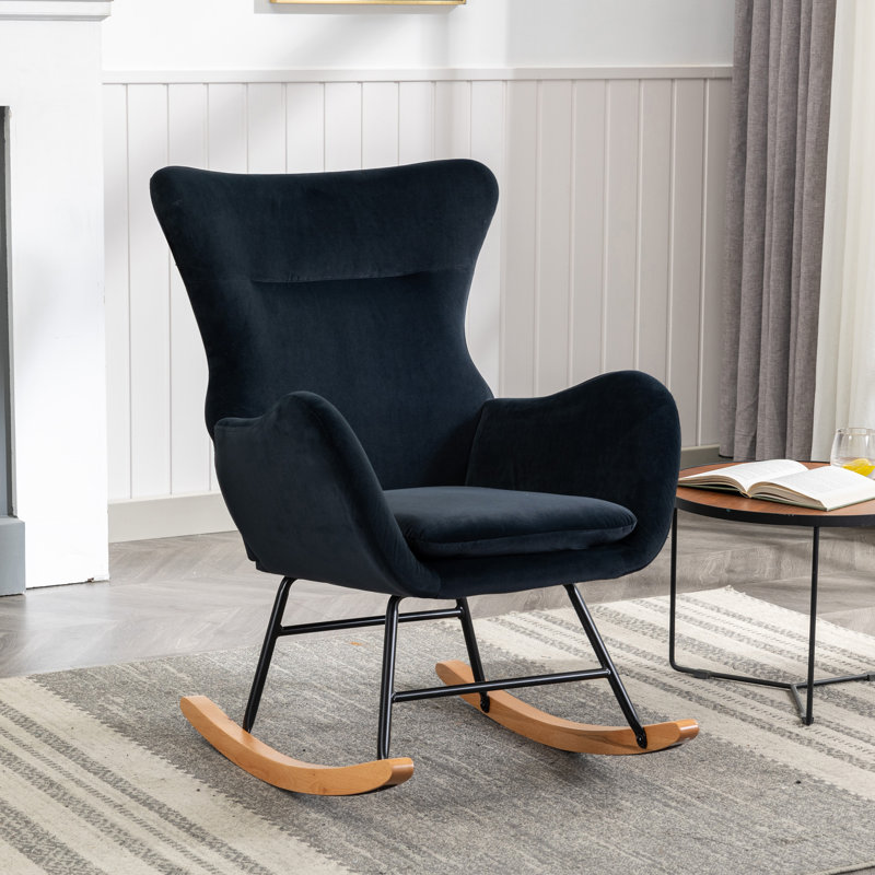 Chaise berçante en métal, Noir