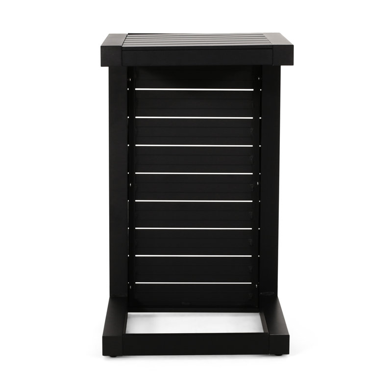 Outdoor Matte Black Side Table Made From Aluminum Patio In Style