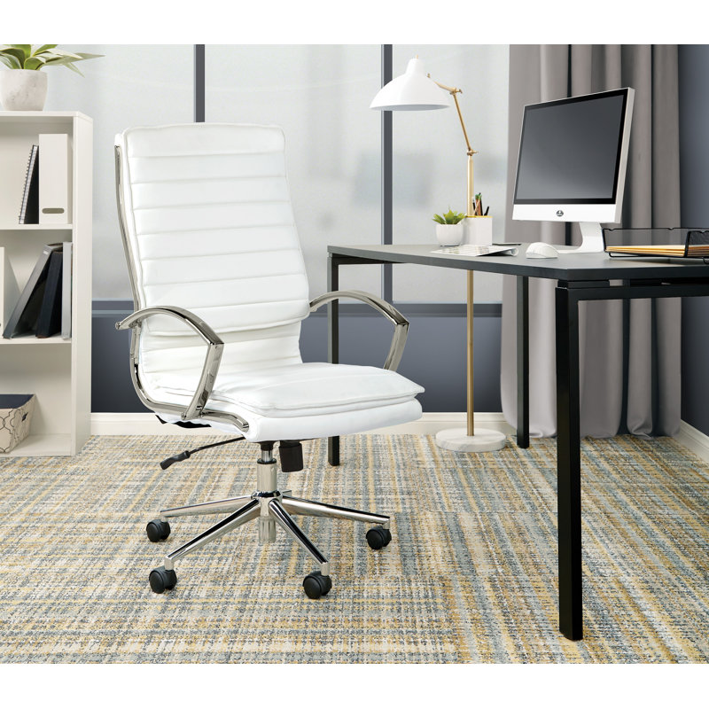 Fauteuil de conférence en similicuir Pro-Line II, Similicuir blanc