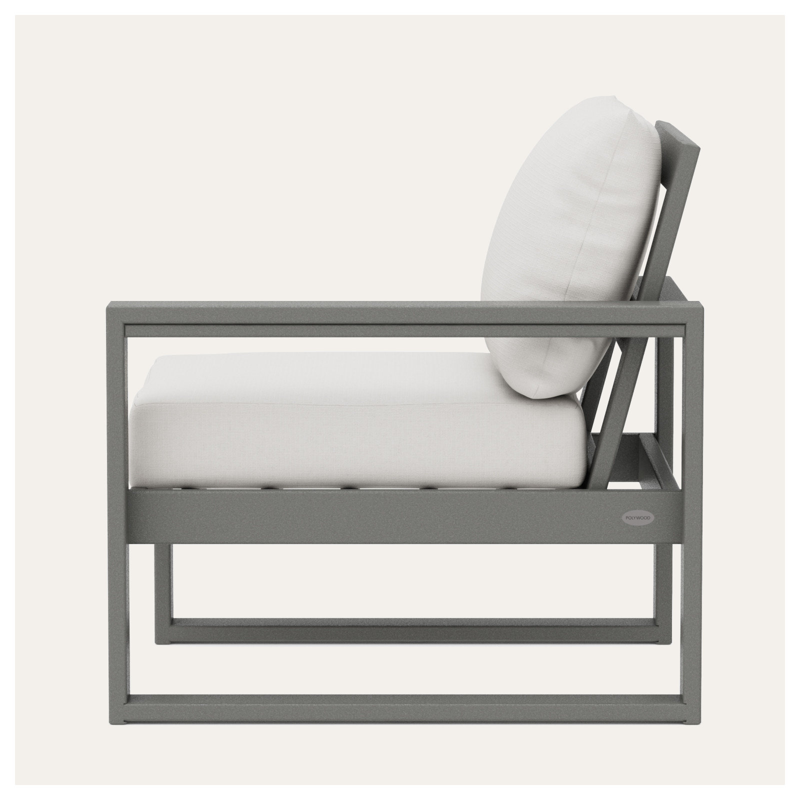 POLYWOOD Outdoor Lounge Chair, Natural Linen Revolution® Microfiber, Slate Gray