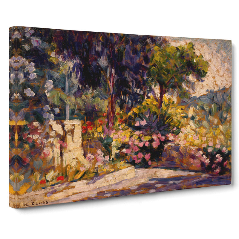 The Flowered Terrace by Henri-Edmond Cross - Wrapped Canvas