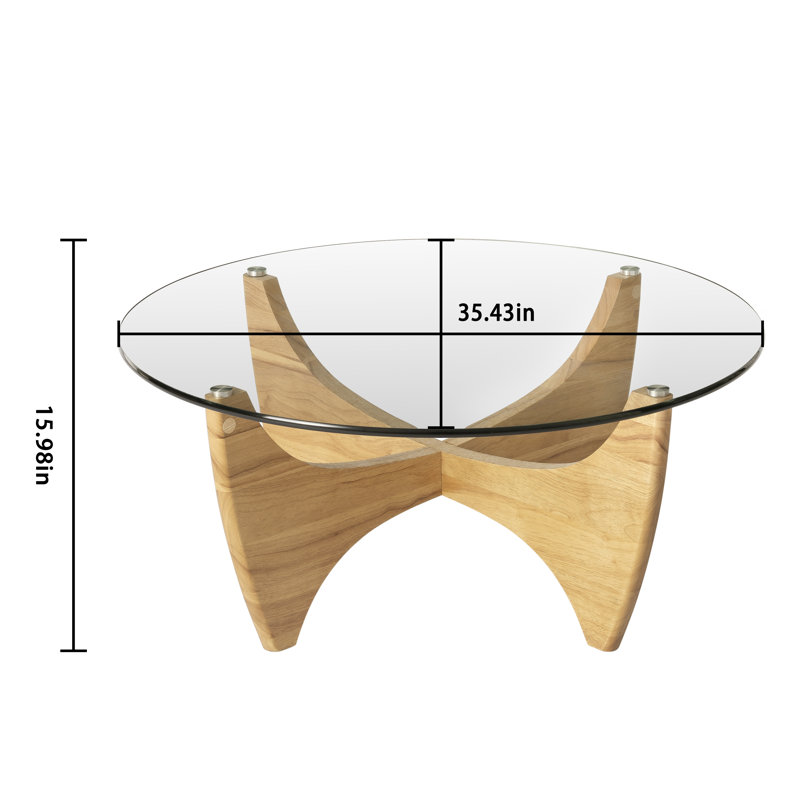 Charleily Glass Top Single Coffee Table