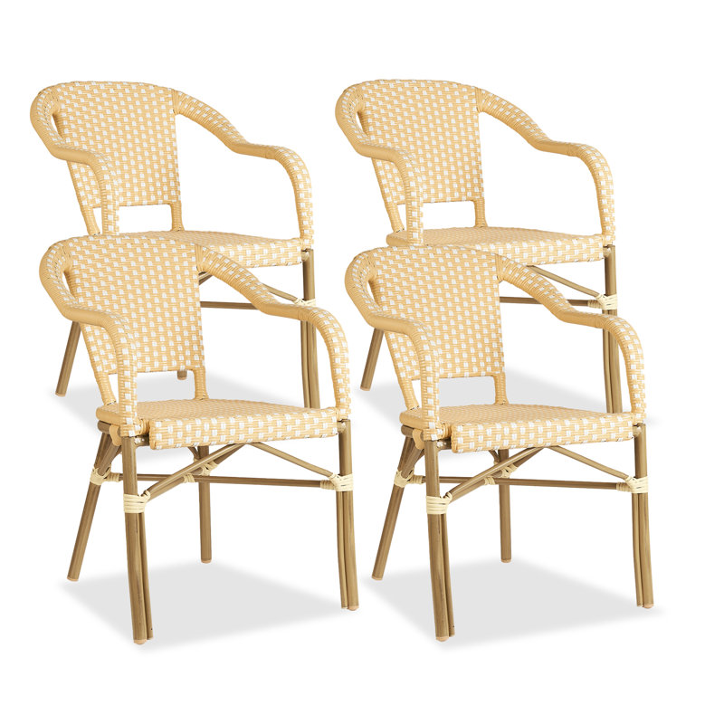 Fauteuil de terrasse empilable, Jaune crème