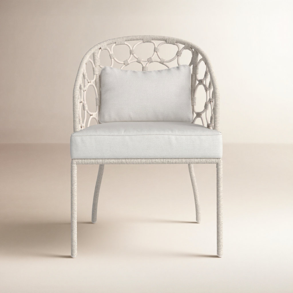 Rosalie 19'' H Crypton® Upholstered Armchair, Sea Salt