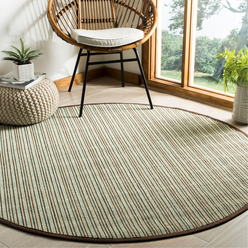 Tapis rayé en fibre de sisal Penrock, Rond 6 pi